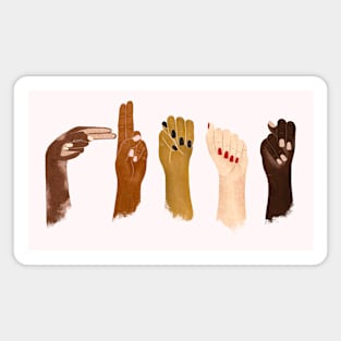 Human Hands Come in Many Colors Magnet